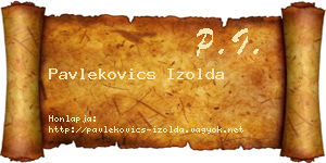 Pavlekovics Izolda névjegykártya